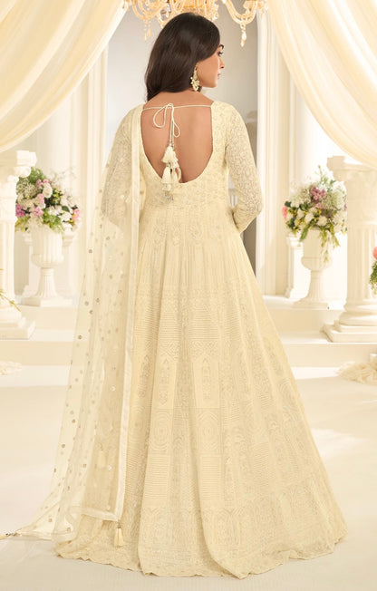 Premium Georgette Chikankari Gown Set (2 PCS)