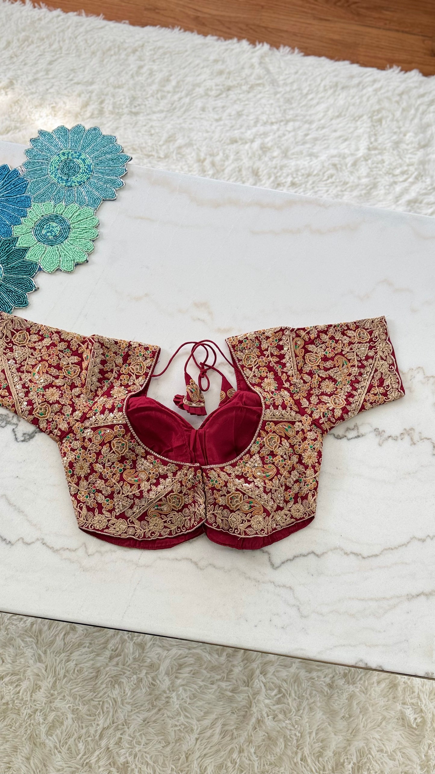 Designer Bridal Blouse with Heavy Embroidery & Latkans – Available in 6 Colors