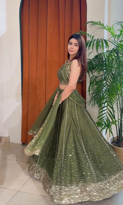 Olive Stardust Royale Lehenga Set