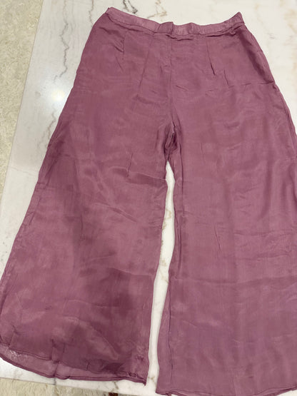 Mauve Embroidered Salwar Suit with Bead and Piping Work