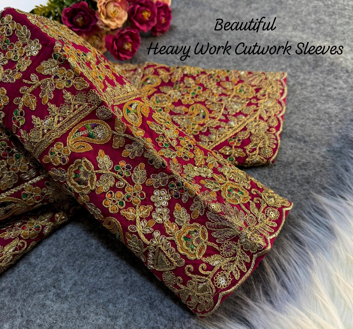 Designer Bridal Blouse with Heavy Embroidery & Latkans – Available in 6 Colors