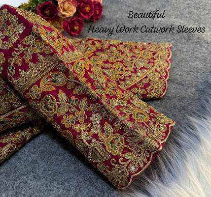 Designer Bridal Blouse with Heavy Embroidery & Latkans – Available in 6 Colors