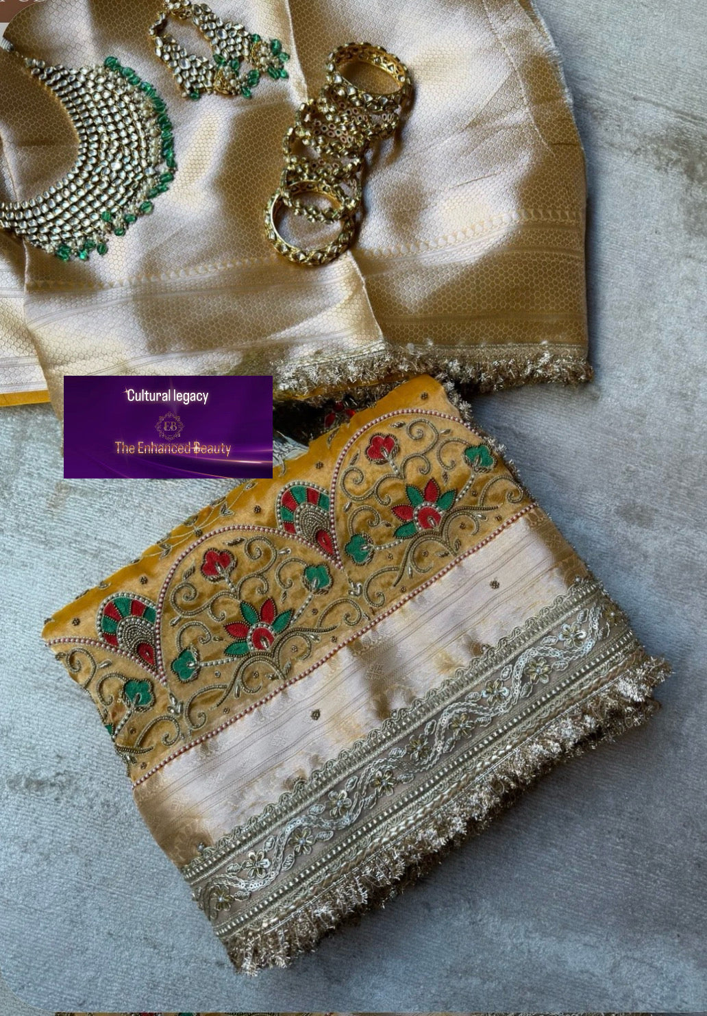 Pure Tissue Silk Meenakari Banarasi Saree in Mustard | Luxury Festive Wear