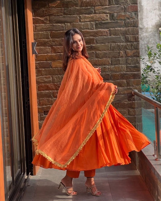 Elegant Party Wear Anarkali Dress with Dupatta