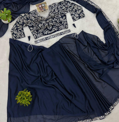Ready to Wear Drape Saree with Embroidered Blouse & Waist Belt