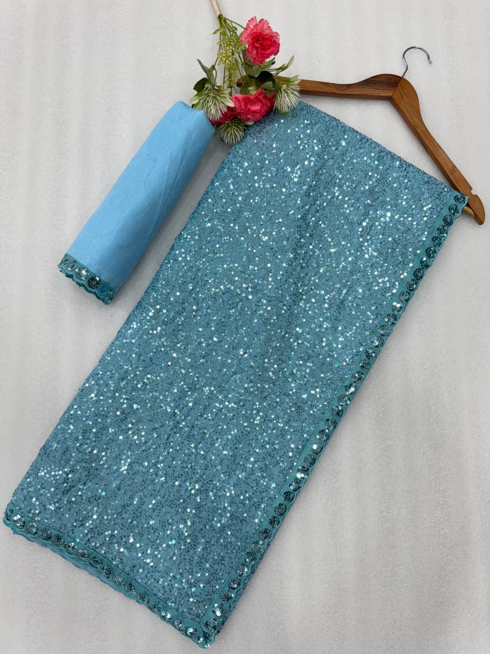Luxury Bollywood Sequins Saree for Women