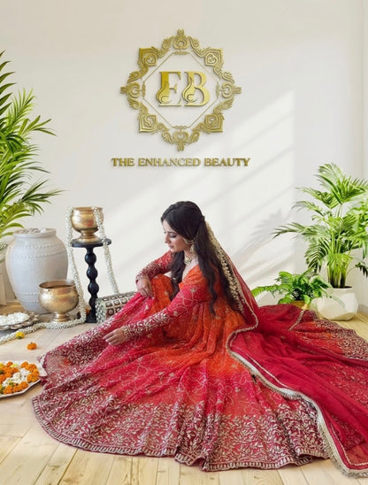 Designer Faux Georgette Embroidered Anarkali Suit Set