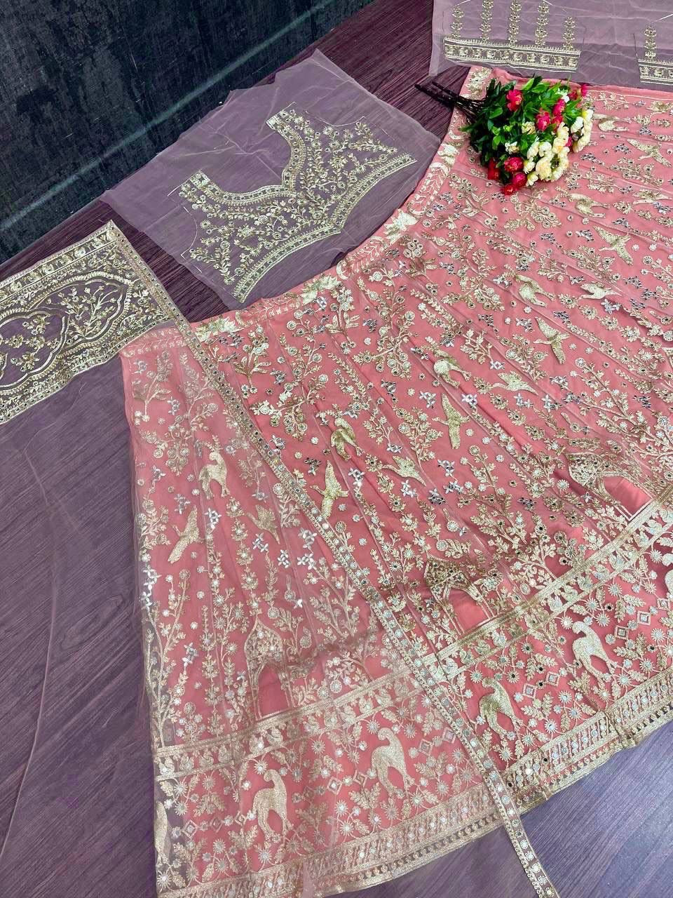 Bridal Heavy Embroidery Mirror Work Lehenga Choli Set