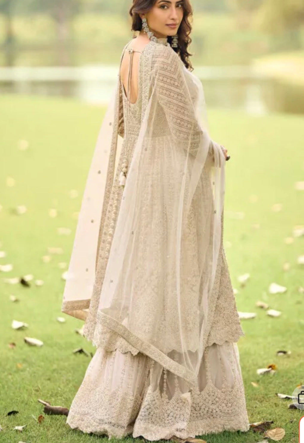 Designer Salwar Kameez | Premium Net Beads Embroidery