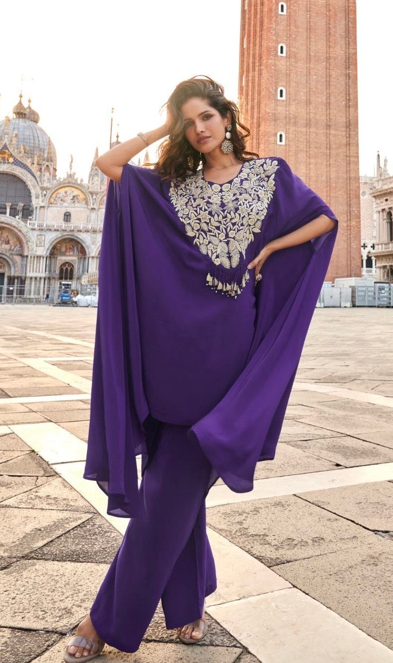 3-Piece Kaftan Set in Premium French Crepe Silk