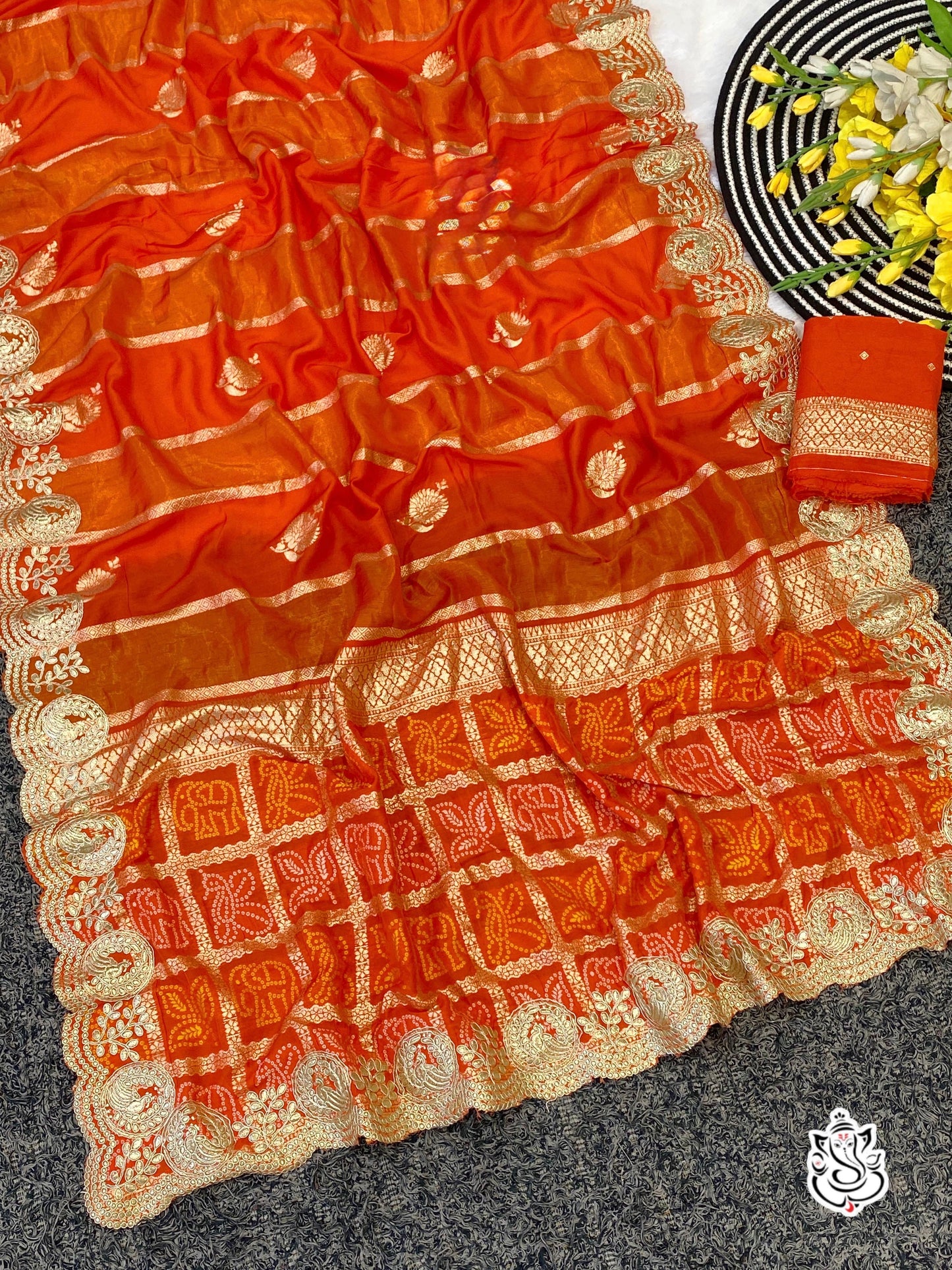 Premium Dola Viscose Bandhej Saree
