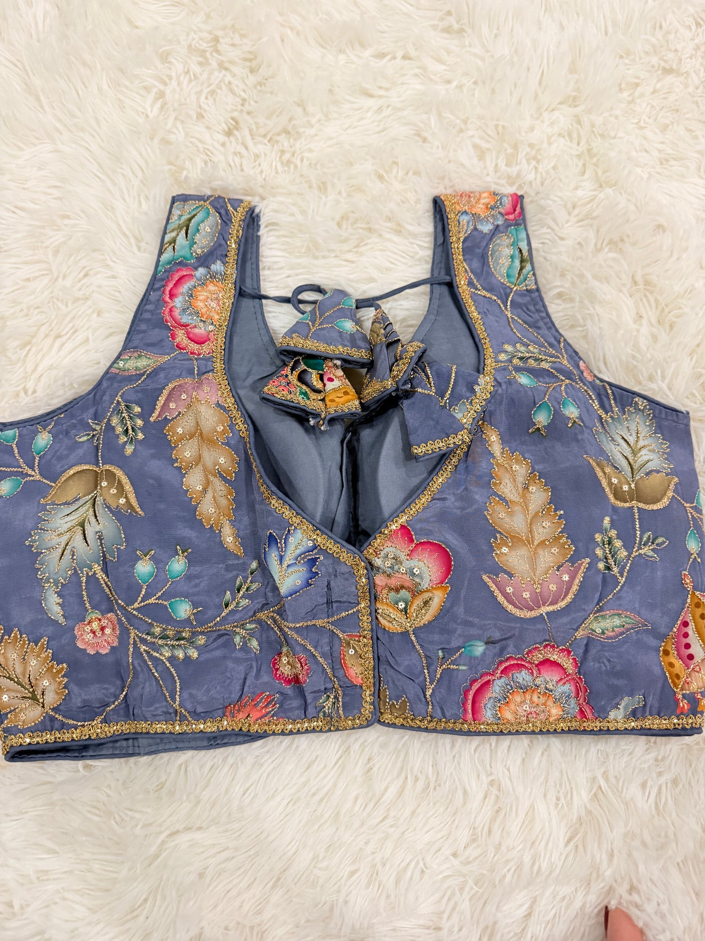 Crepe Viscose Position Print Designer Blouse