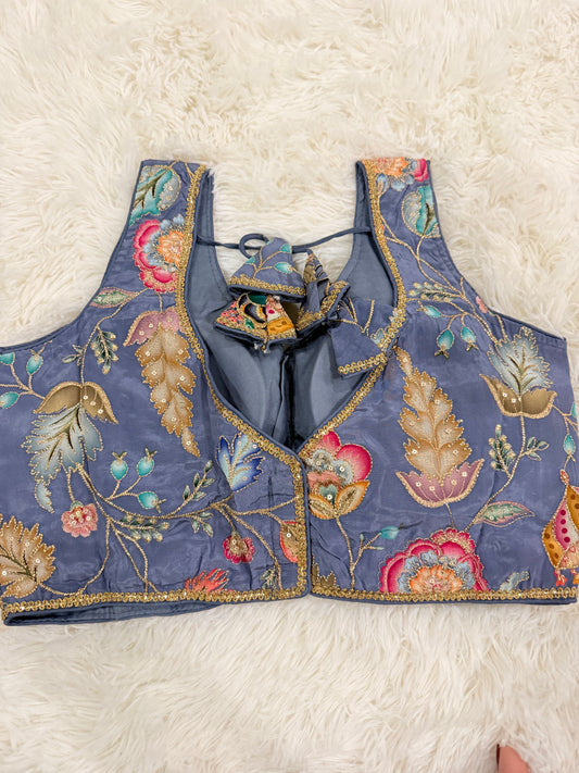 Crepe Viscose Position Print Designer Blouse