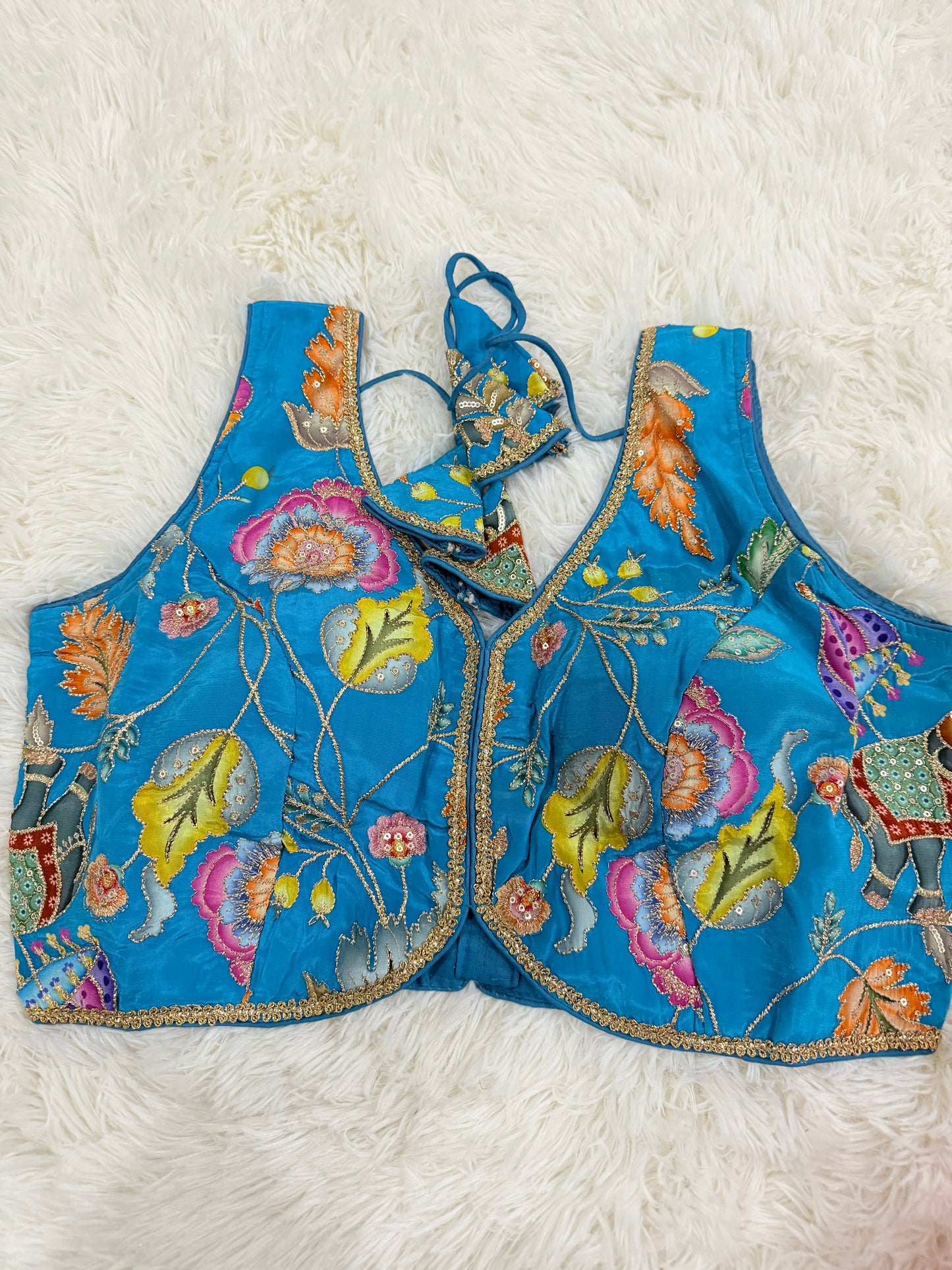 Crepe Viscose Position Print Designer Blouse