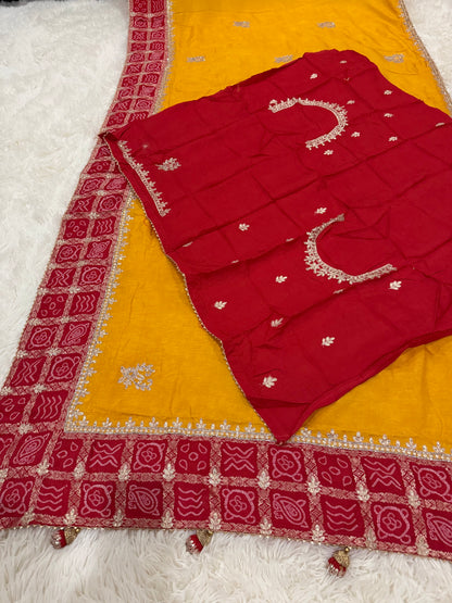 Designer Banarasi Upada Gajji Silk Saree | Bridal & Festive Saree