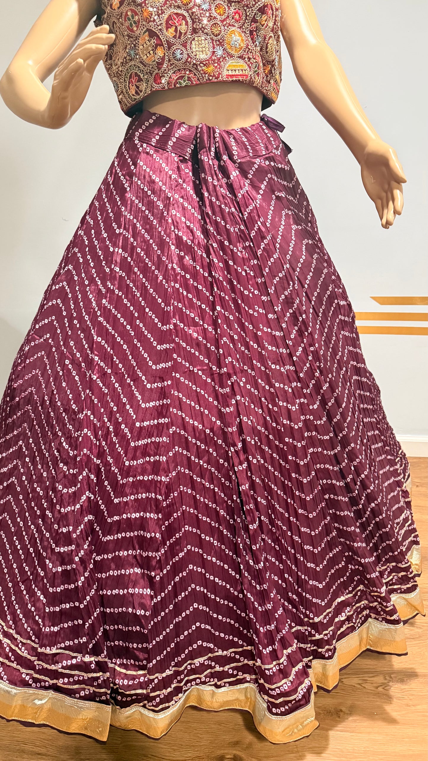 Bandhani Print Roman Silk Chaniya Choli