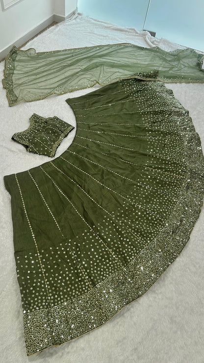 Olive Stardust Royale Lehenga Set