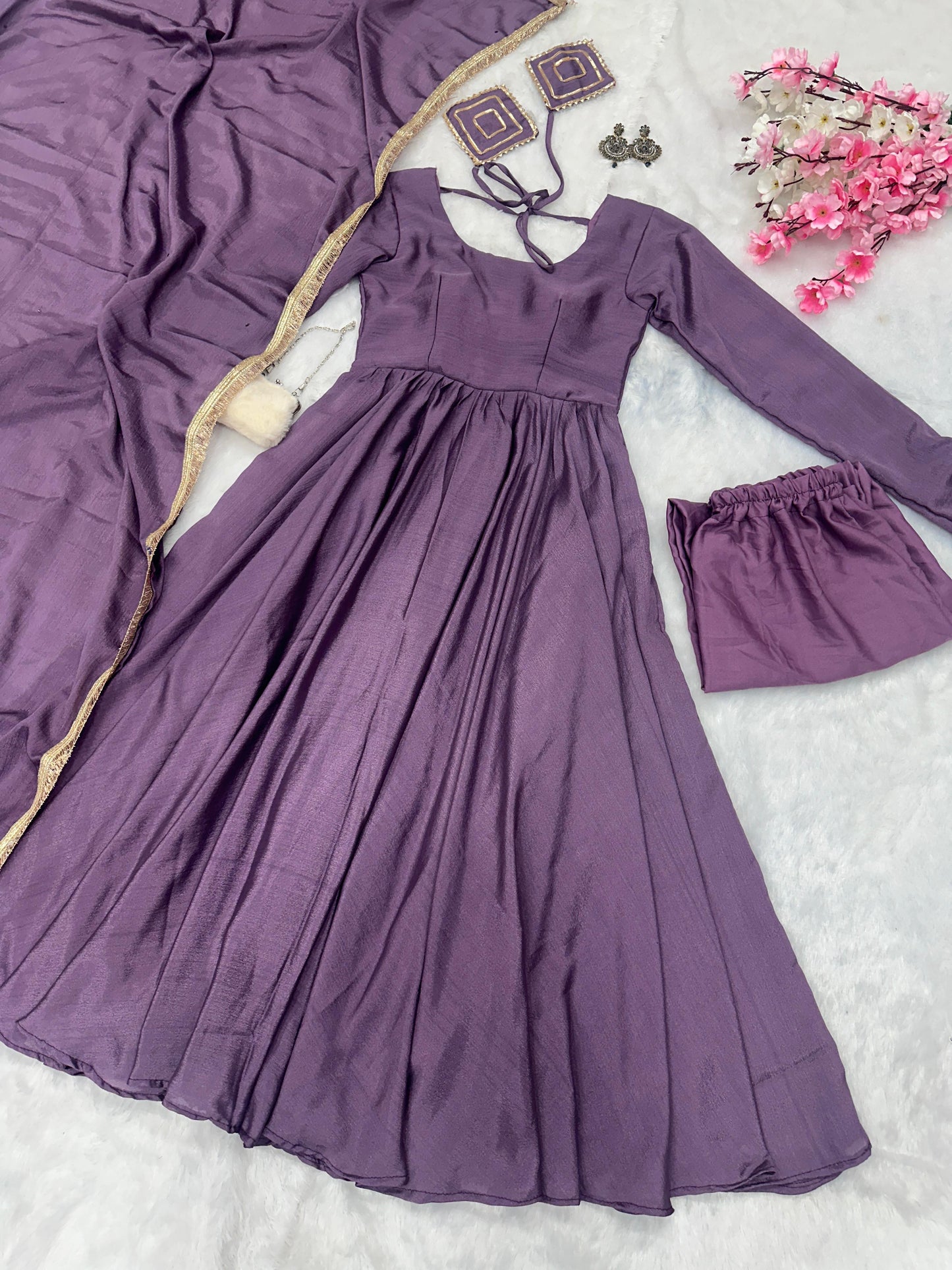 Elegant Party Wear Anarkali Dress with Dupatta