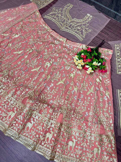 Bridal Heavy Embroidery Mirror Work Lehenga Choli Set