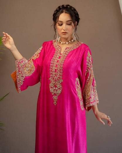Heavy Chinon Embroidered Plazzo Set with Dupatta |