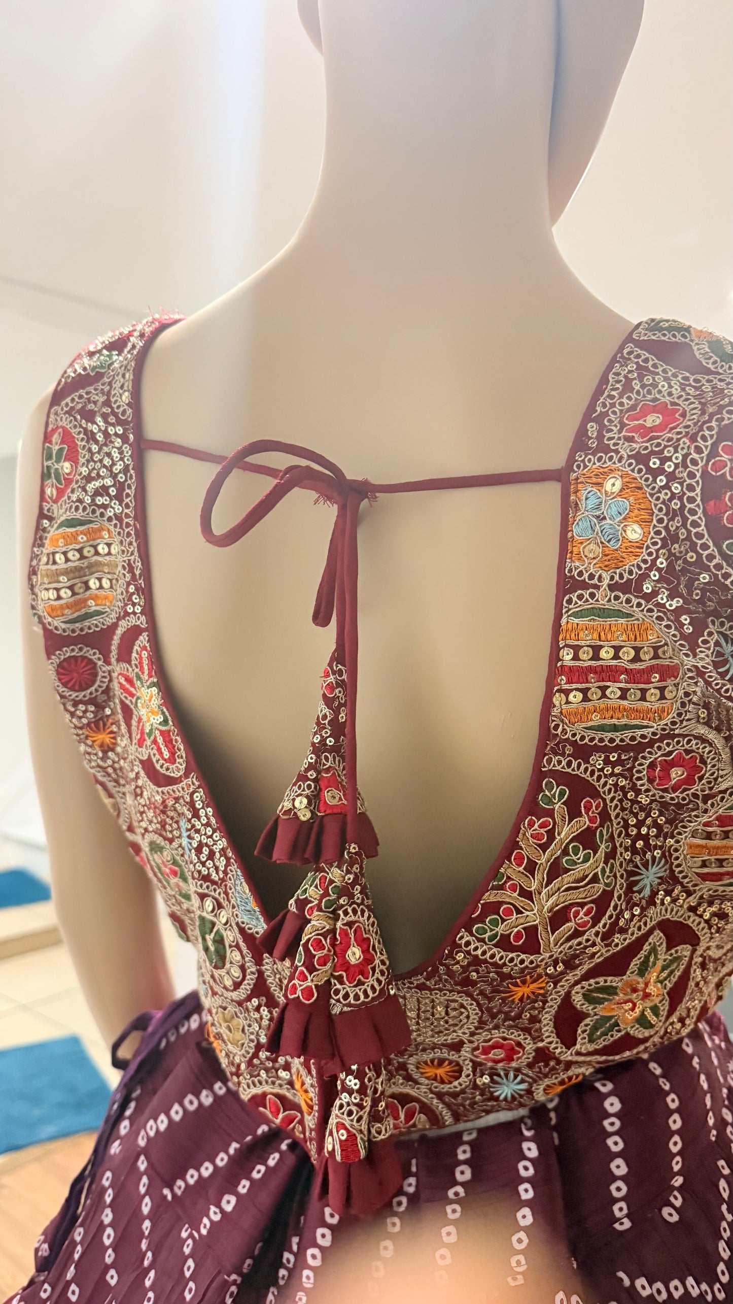 Bandhani Print Roman Silk Chaniya Choli