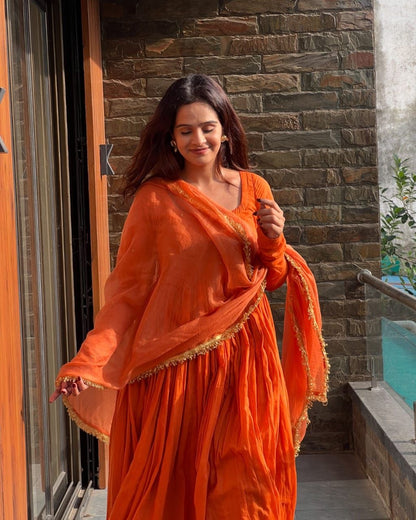 Elegant Party Wear Anarkali Dress with Dupatta