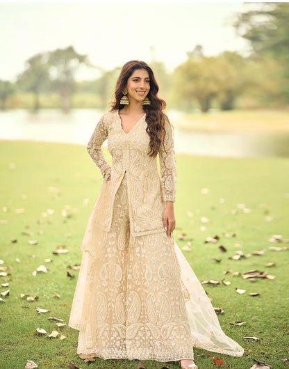 Designer Salwar Kameez | Premium Net Beads Embroidery