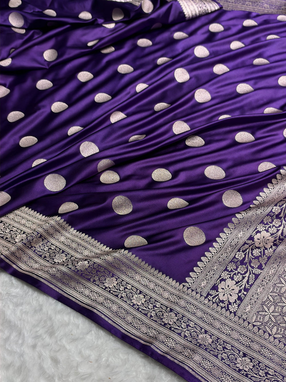 Banarasi Mashroo Katan Silk Saree with Buti Design