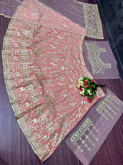 Bridal Heavy Embroidery Mirror Work Lehenga Choli Set