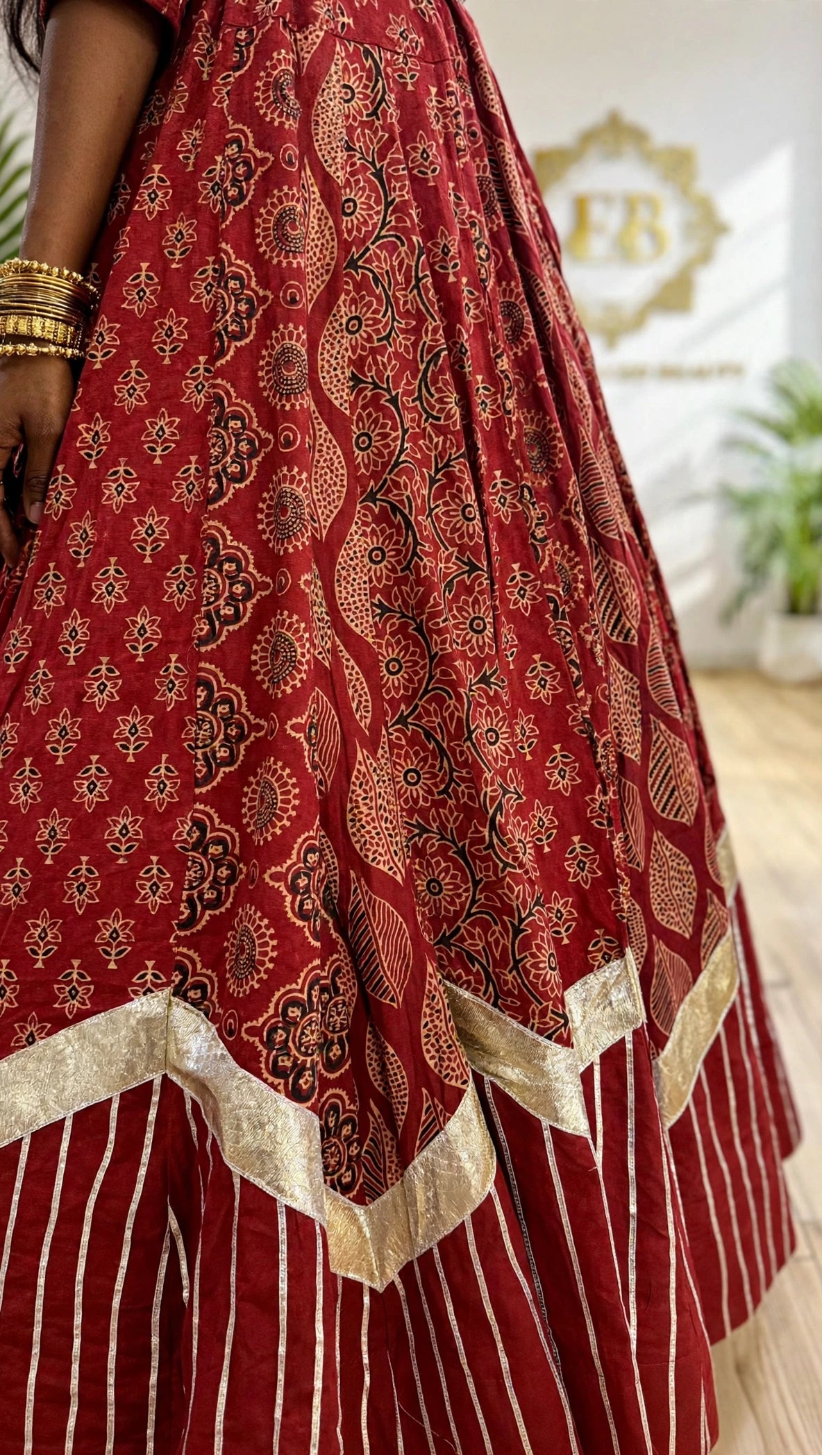 Pure Kutchhi Print Chaniya Choli with Heavy Gotta Border
