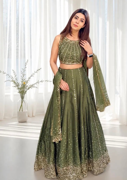 Olive Stardust Royale Lehenga Set