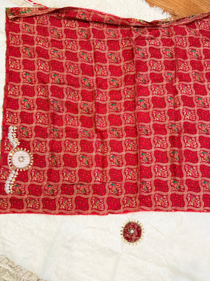 The Rajasthani-Gujrati Charm of the Pure Russian Chit Pallu Saree