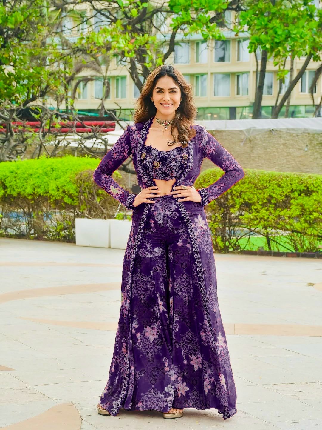 Designer Silk Sharara Set with Embroidered Shrug & Blouse