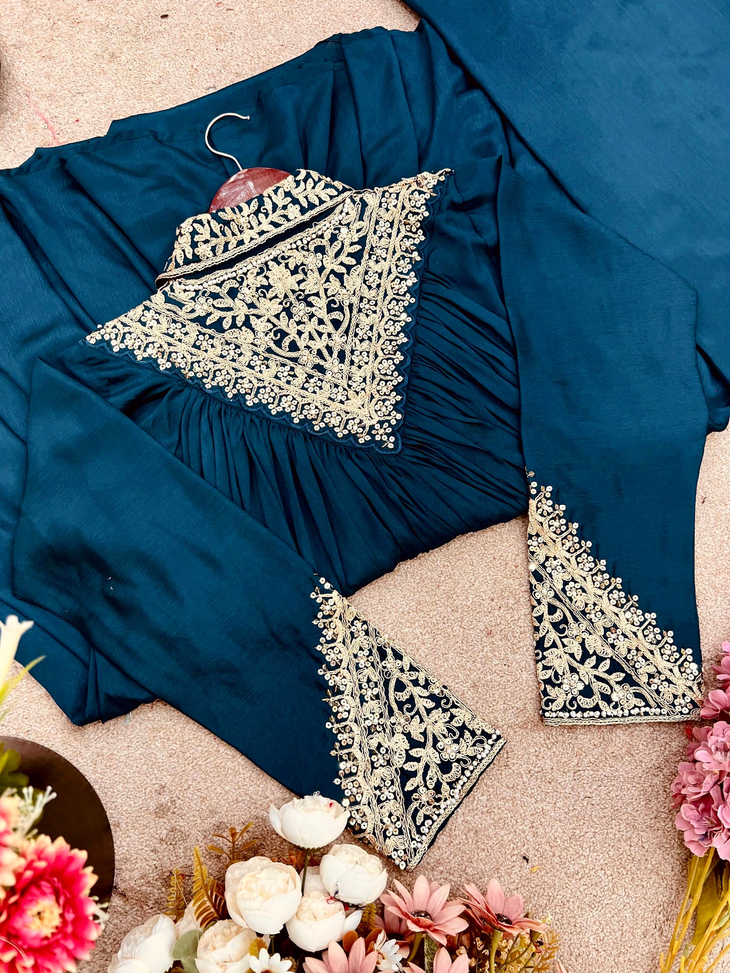 Premium Chinon Embroidered Co-ord Set/Plazzo set