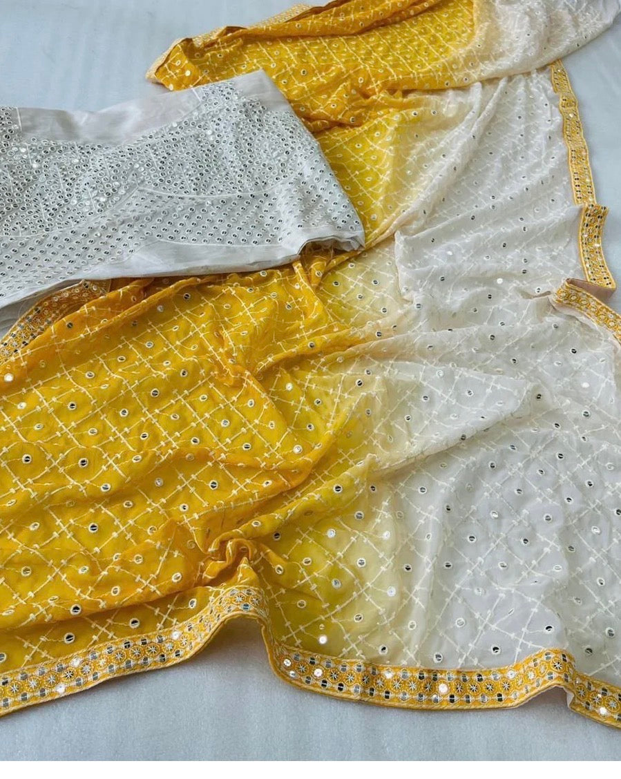 Elegant Georgette Sequence Saree with Matching Running Blouse