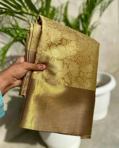 Golden Grace Royal Heritage Soft Tissue Silk Saree with Rich Pallu & Jacquard Work