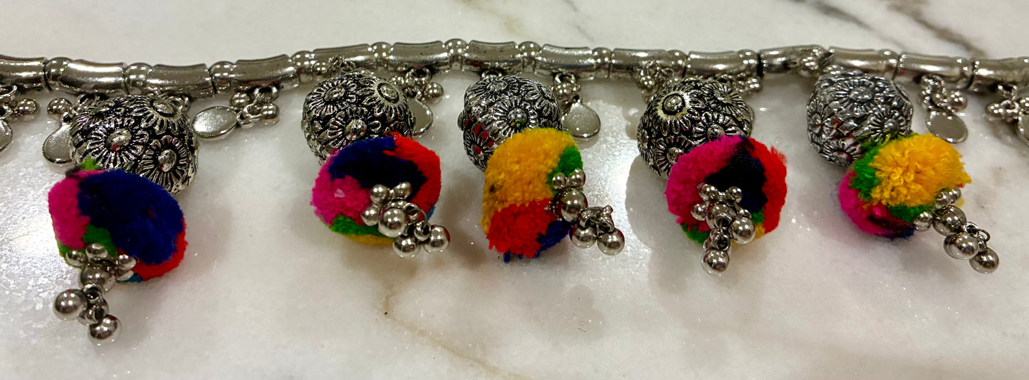 Oxidized Silver Belly Chain – Traditional Waist Belt for Ethnic Wear