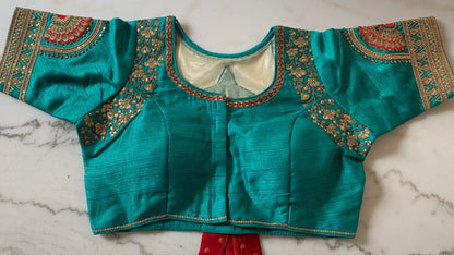 Royal Embroidered Designer Blouse in Black, Cyan, Purple & Yellow – Just $35