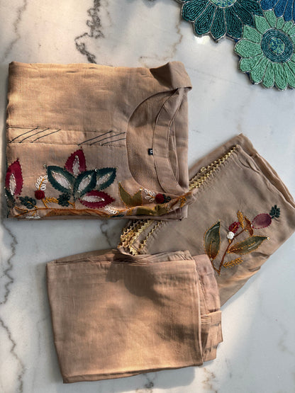 Yellow Cream Floral Indian Suit – Elegant Ethnic Wear for Women