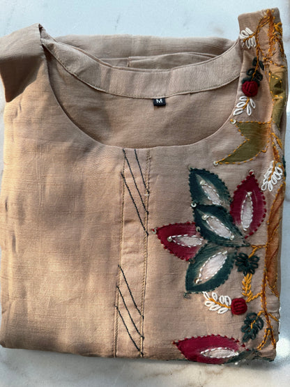 Yellow Cream Floral Indian Suit – Elegant Ethnic Wear for Women