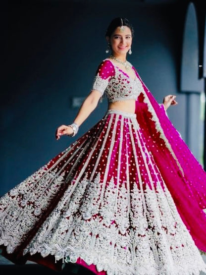 Heavy Butterfly Net Bridal Lehenga | The Majestic Amara Lehenga Set