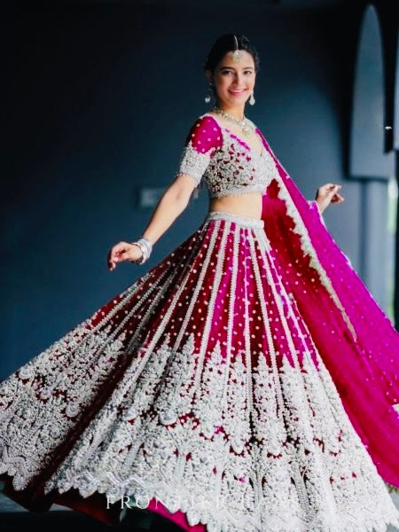 Heavy Butterfly Net Bridal Lehenga | The Majestic Amara Lehenga Set