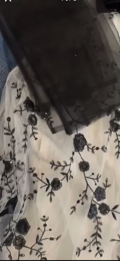 Girls Black and White Lehnga