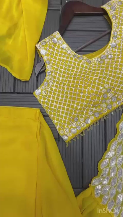 Peacock Embroidered Ready To Wear Saree