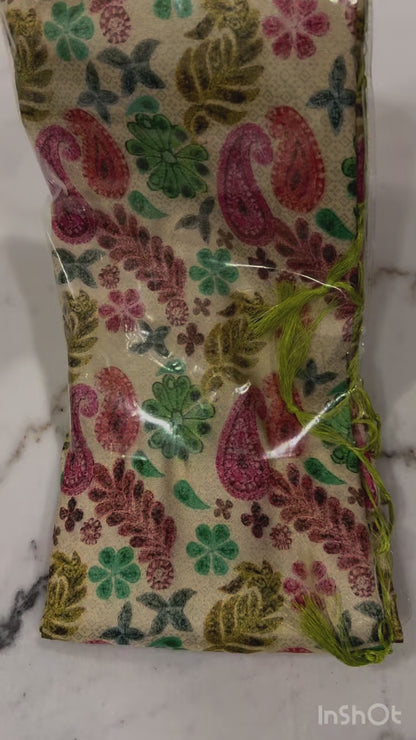 Vibrant Grace Kanjivaram Saree – Orange, Green & Sky Blue